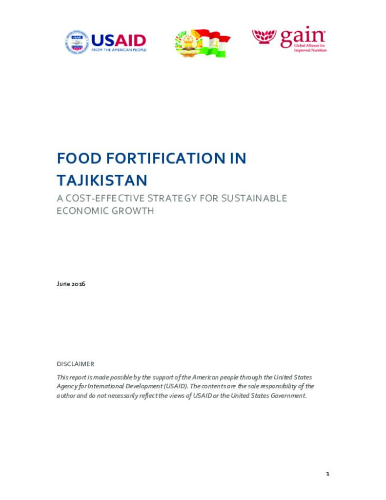(ENG) Food fortification in Tajikistan: a cost-effective strategy for sustainable…
