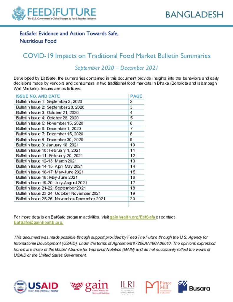 Bangladesh Bulletin Summaries