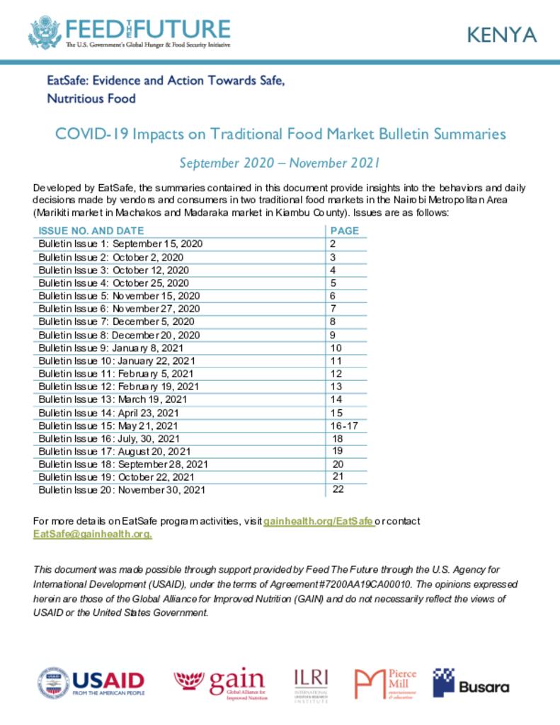 Kenya Bulletin Summaries
