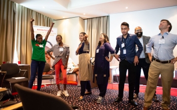 Adolescents striking a pose